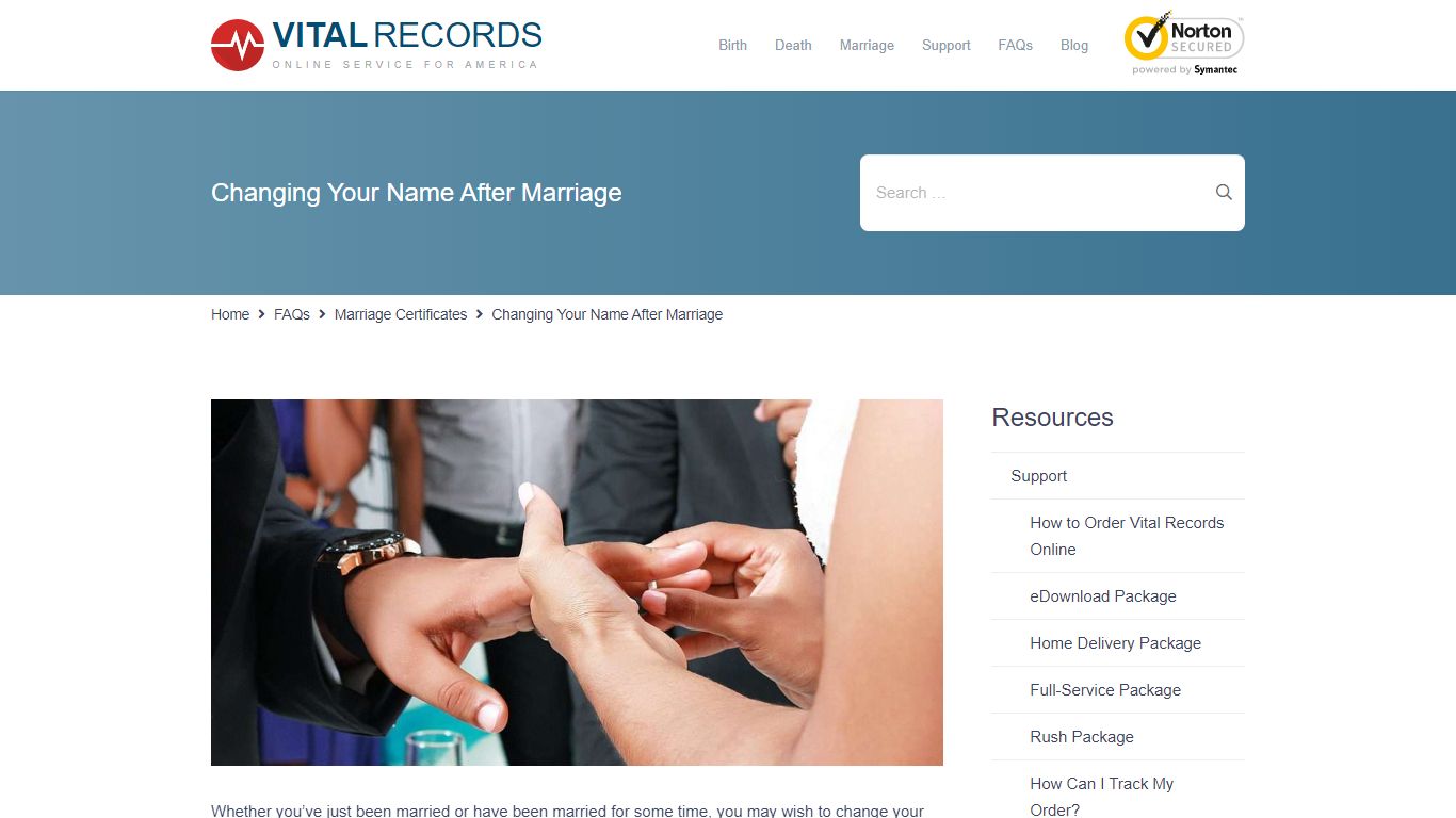 Changing Your Name After Marriage - Vital Records Online